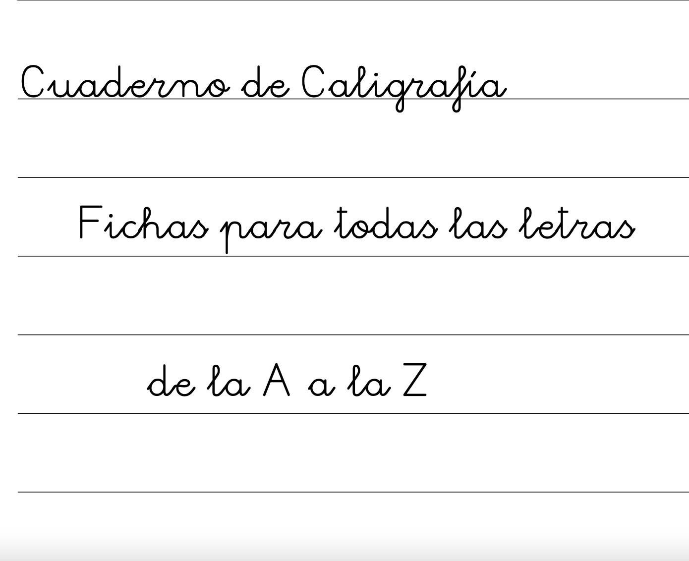 CUADERNO DE CALIGRAFIA