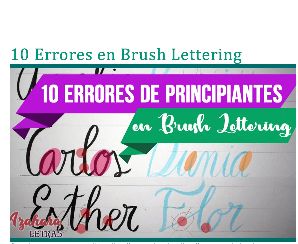 10 ERRORES DE BRUSH LETTERING