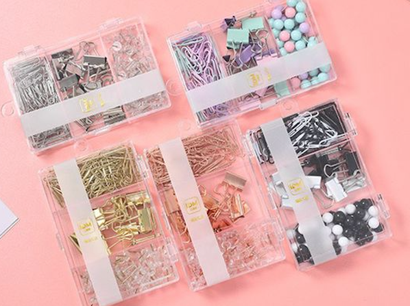 Set 124 clip y accesorios colores Pasteles