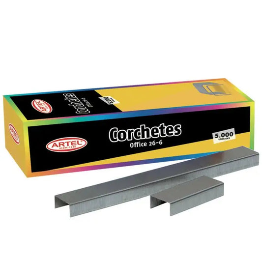 Caja 5000 Corchetes 26/6 Artel