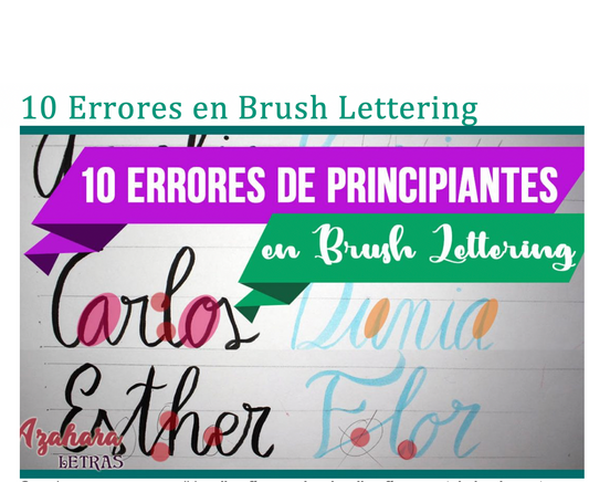 10 ERRORES DE BRUSH LETTERING