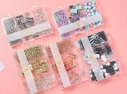 Set 124 clip y accesorios colores Pasteles