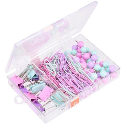 Set 124 clip y accesorios colores Pasteles