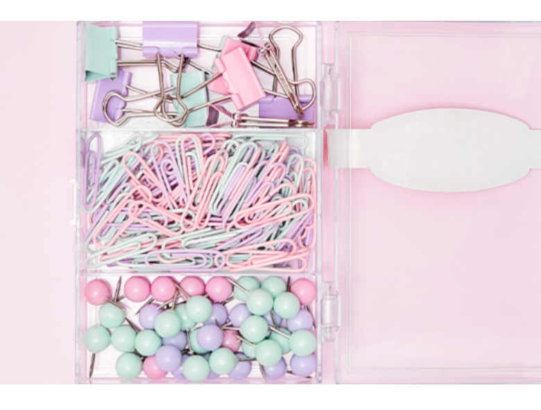 Set 124 clip y accesorios colores Pasteles