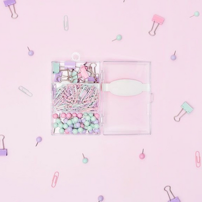 Set 124 clip y accesorios colores Pasteles