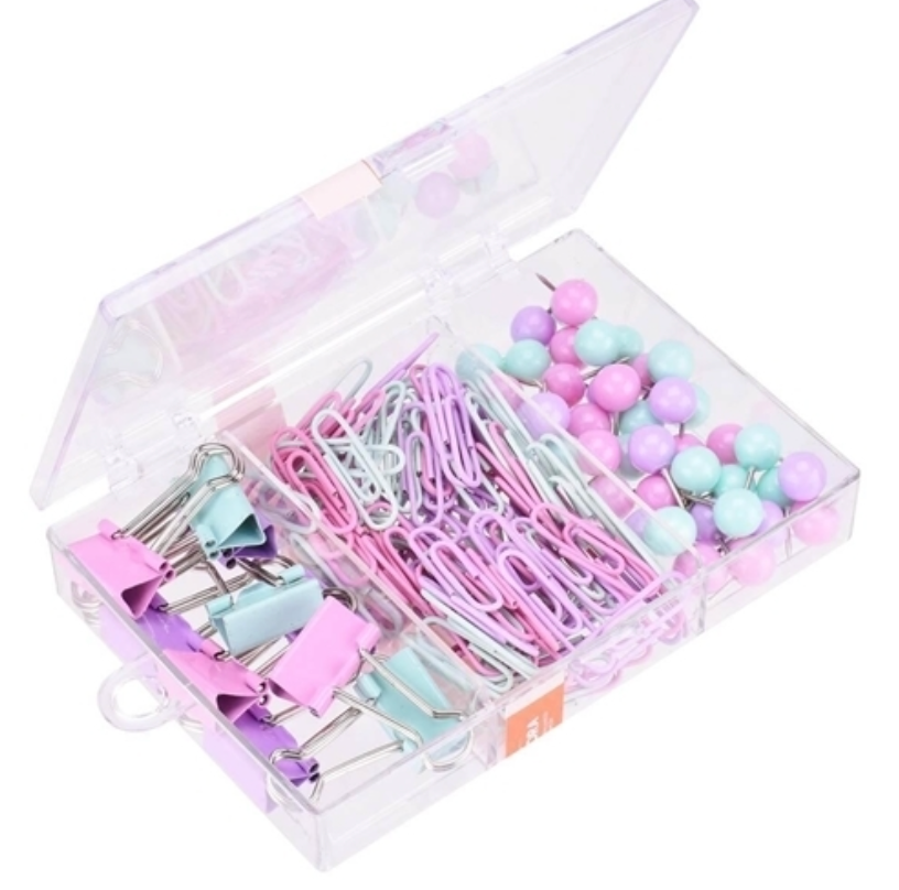 Set 124 clip y accesorios colores Pasteles
