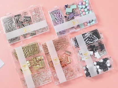 Set 124 clip y accesorios color Blanco y Negro