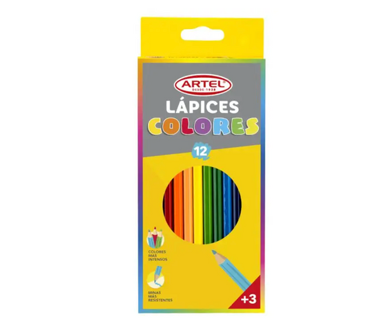 Estuche 12 Lápices de Colores Artel