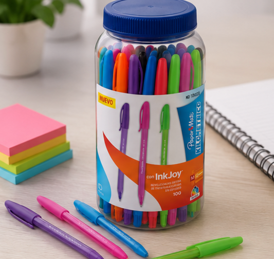 Set 40 bolígrafos Inkjoy Paper Mate 100ST punta media colores surtidos