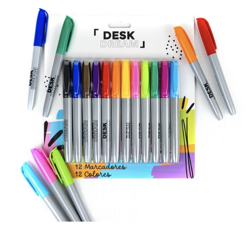 Set 12 Marcadores Permanentes Desk Dream