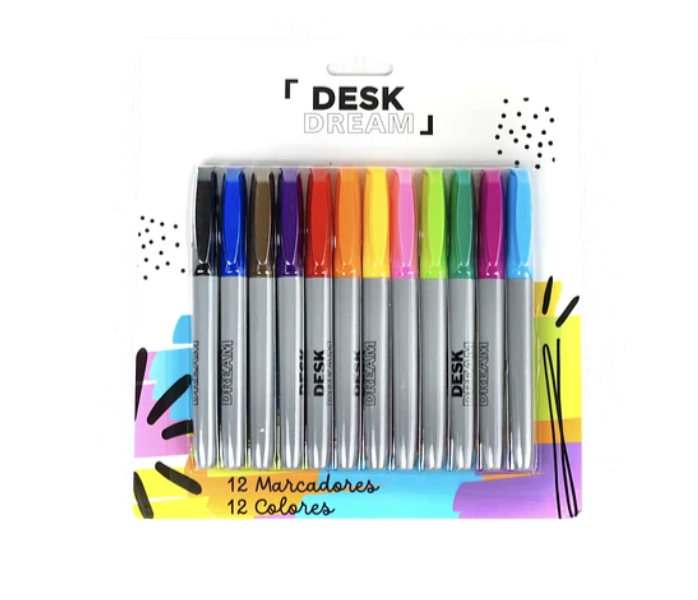 Set 12 Marcadores Permanentes Desk Dream