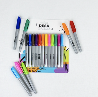Set 12 Marcadores Permanentes Desk Dream