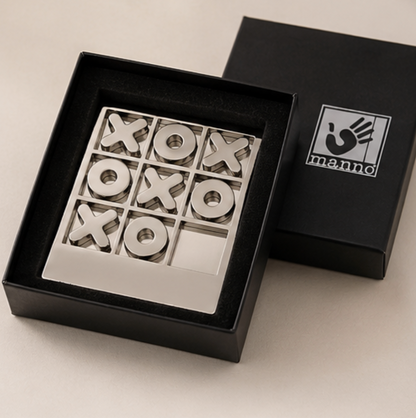 Juego de Gato Magnético porta tarjetas o cartas de Metal | Juego X/O para Escritorio