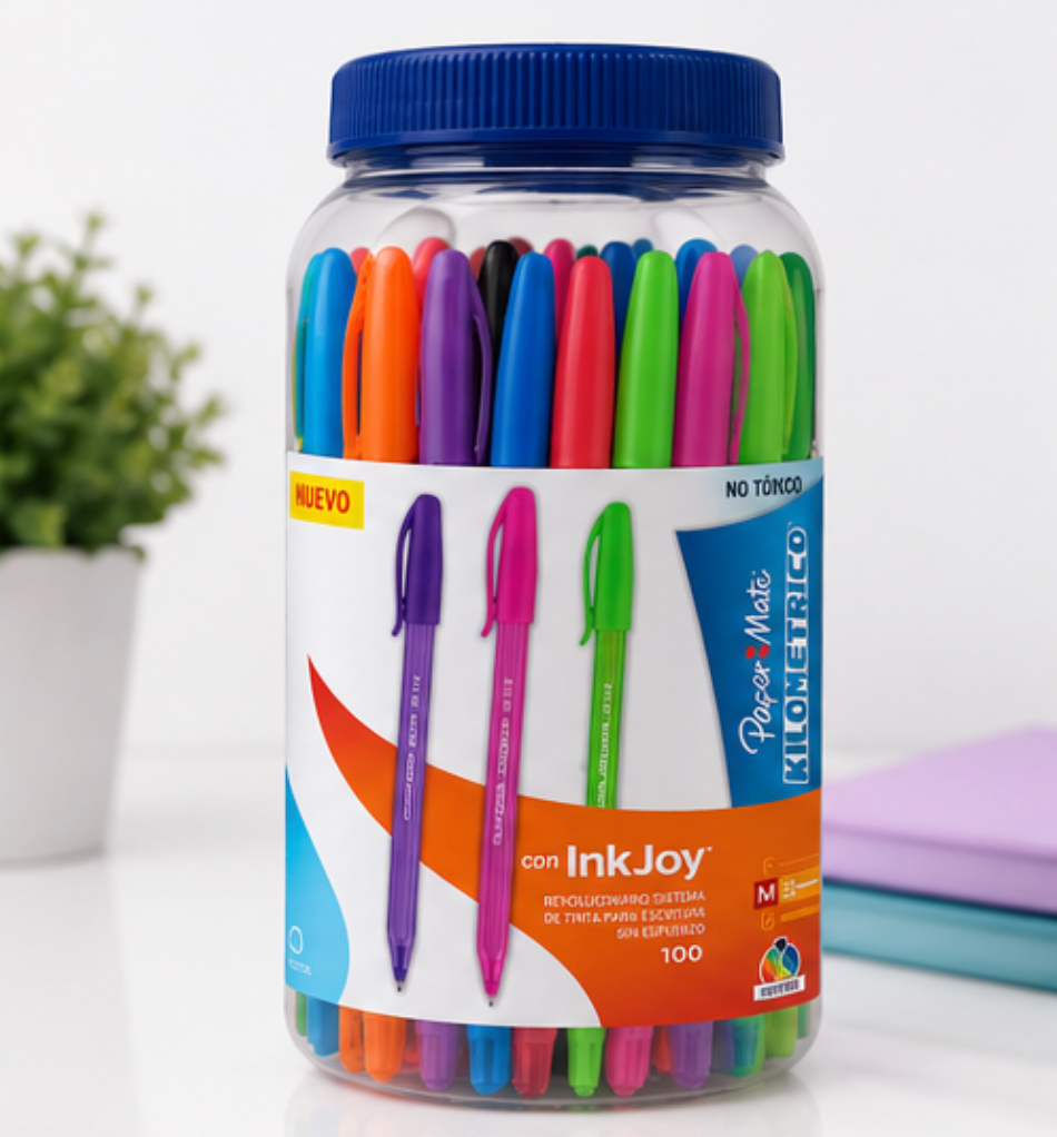 Set 40 bolígrafos Inkjoy Paper Mate 100ST punta media colores surtidos