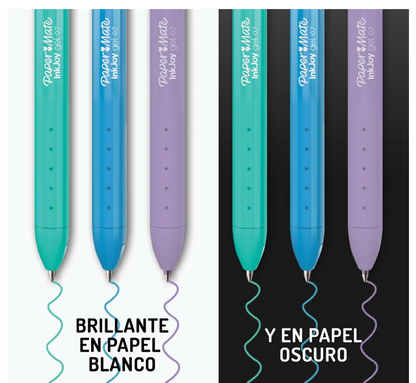 Bolígrafos Paper Mate de gel Inkjoy, paquete de 3 unidades