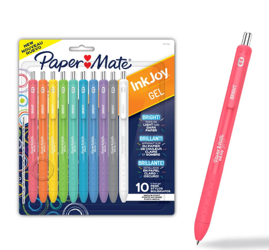 Bolígrafos Paper Mate Inkjoy gel, paquete de 10 unidades