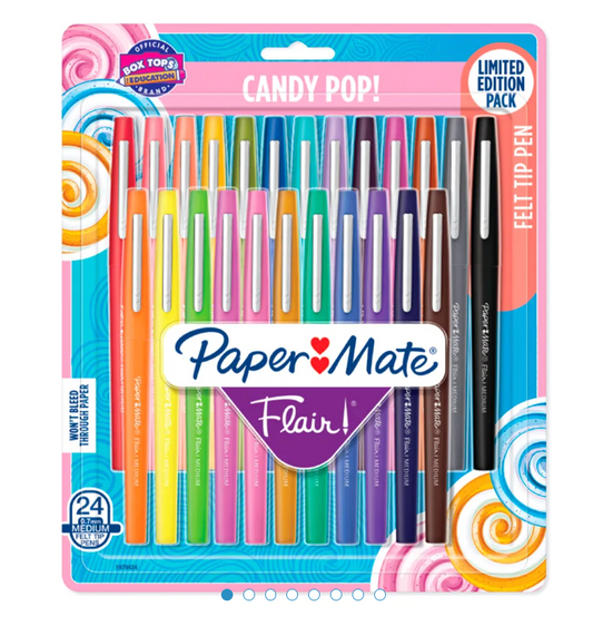 Bolígrafos tiralíneas Flair Papermate candy pop punta media blíster x24