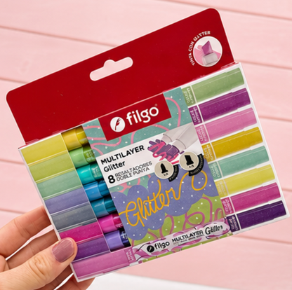 Desacador doble punta MULTILAYER 8 glitter resltador Filgo
