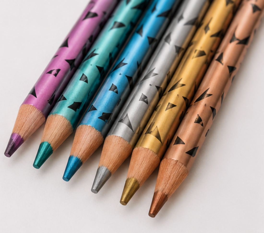 Mooving - Estuche 6 Lápices Colores Metalizados Premium