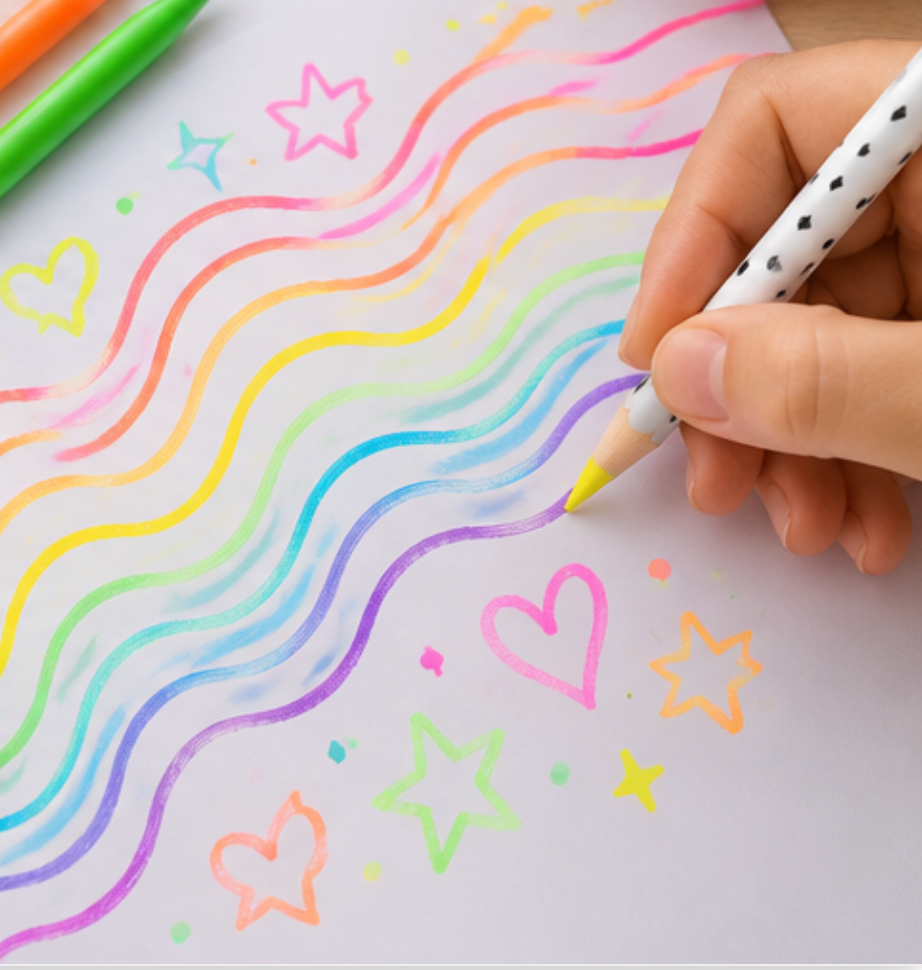 SET 6 LAPICES COLORES NEON PREMIUM MOOVING