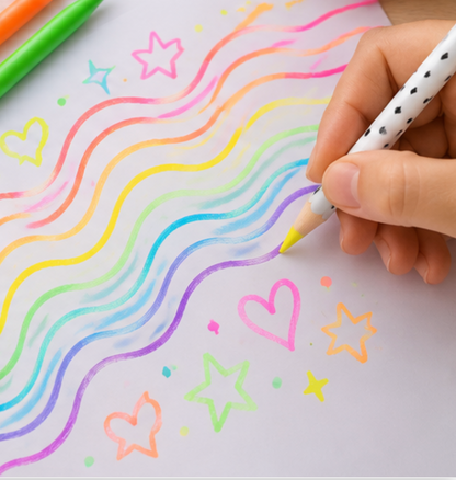 SET 6 LAPICES COLORES NEON PREMIUM MOOVING