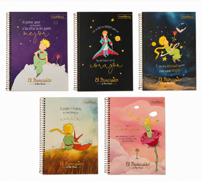 Cuadernos El Principito Tapa dura 7mm 120hojas 3 materias