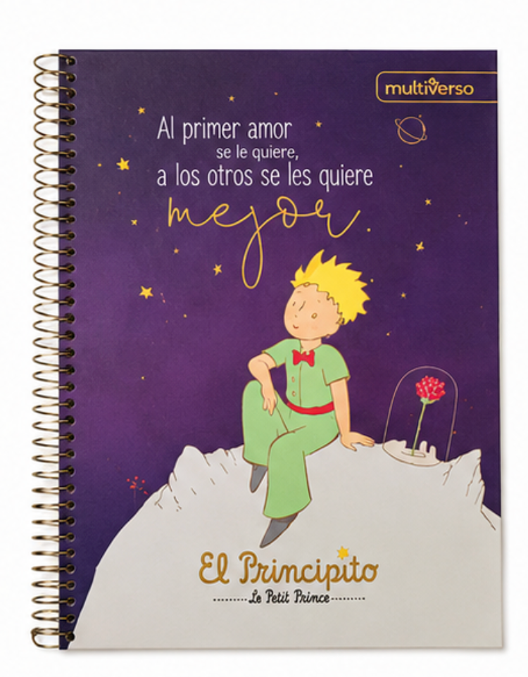 Cuadernos El Principito Tapa dura 7mm 120hojas 3 materias