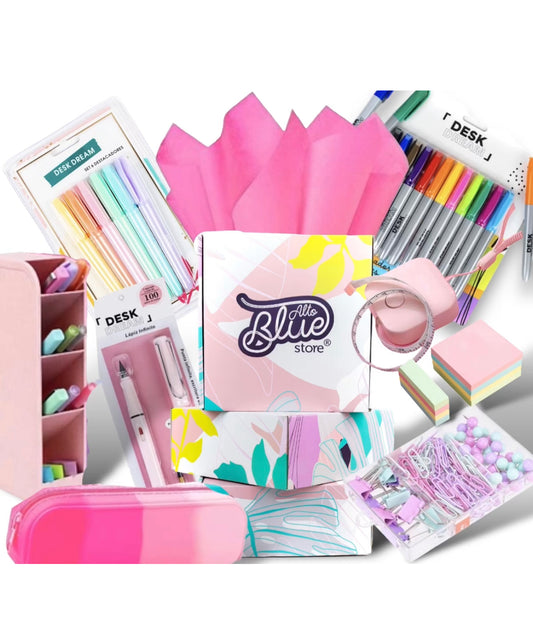 Box Agonda rosado lápices y accesorios 