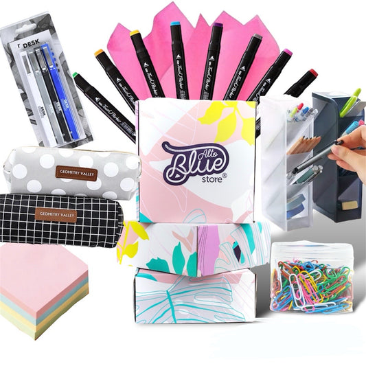 Box Kohlanta rosado lápices y accesorios