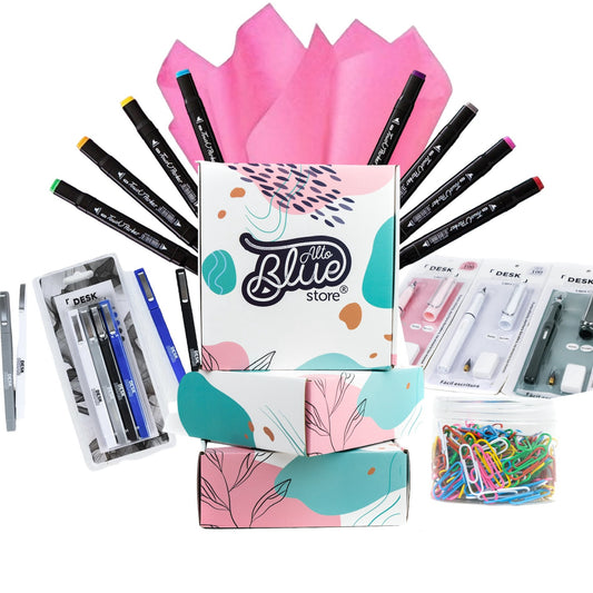 Box Radhan rosado lápices y accesorios