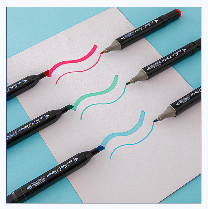 Maleta con 80 Marcadores Doble Punta + Base