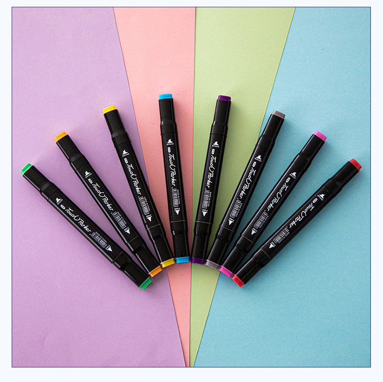 Maleta con 80 Marcadores Doble Punta + Base